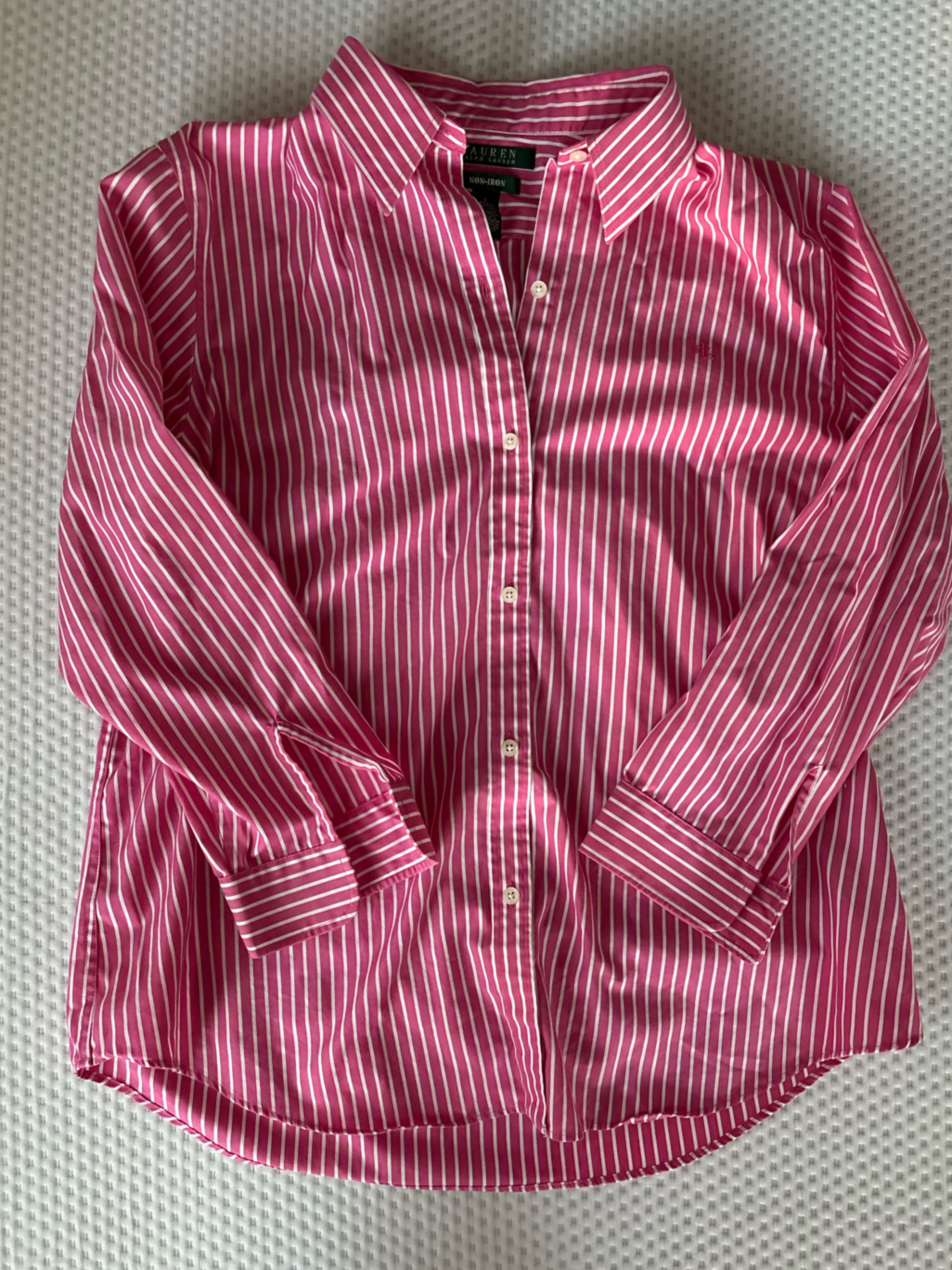 Vintage Ralph Lauren Pink Striped Button-Down Shirt — image 7 of 7